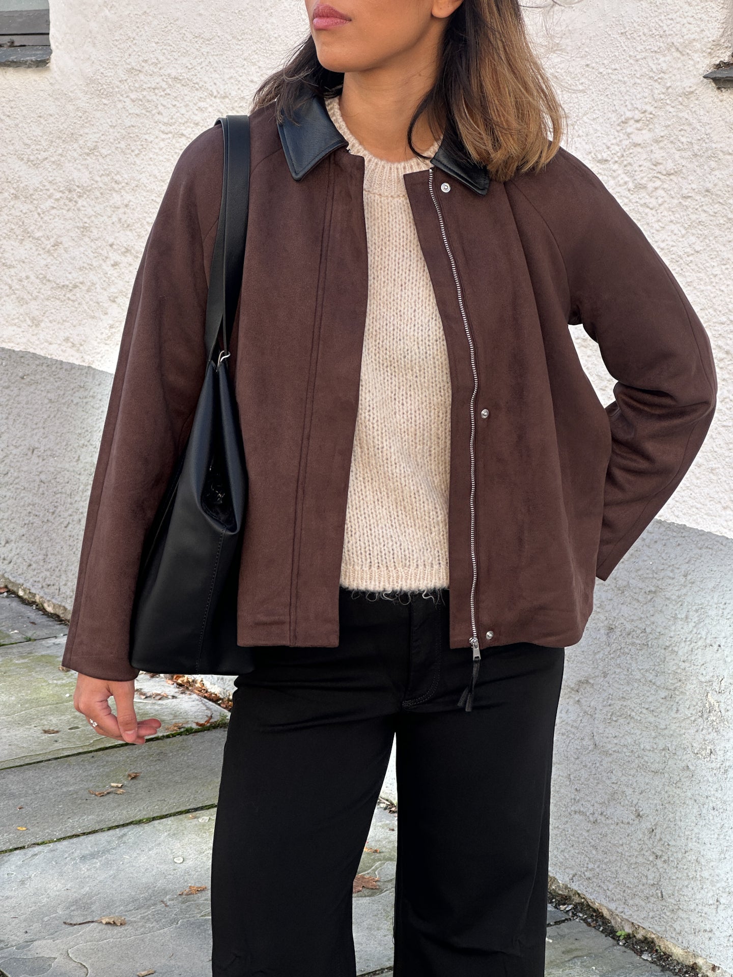 ONLABBIE Faux Suede Jacket - Brun